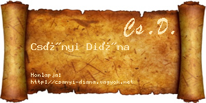 Csányi Diána névjegykártya