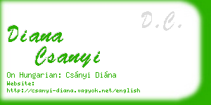 diana csanyi business card